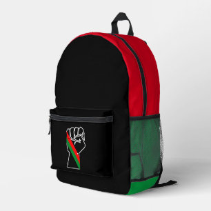 Sac À Dos Imprimé fierté noire drapeau rouge vert poing panafricain 
