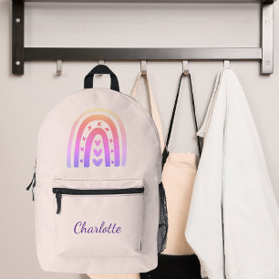 Sac À Dos Imprimé fille arc-en-ciel rose violet