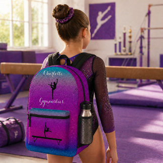Sac À Dos Imprimé Fille de gymnastique dégradé bleu violet