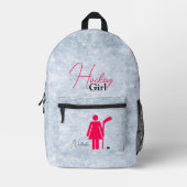 Sac À Dos Imprimé Fille de hockey rose chaud (Recto)