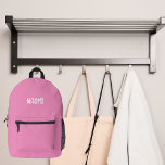Sac À Dos Imprimé fille de nom rose<br><div class="desc">Un arrière - plan rose tendance. Personnalisez et ajoutez un nom,  des lettres blanches.</div>