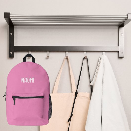 Sac À Dos Imprimé fille de nom rose