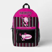 Sac À Dos Imprimé Fille de Pom-pom girl rose et blanc (Recto)