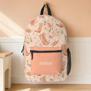 Sac À Dos Imprimé Fille pêche Coquette occidentale Shabby Chic Monog