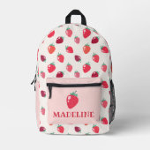 Sac À Dos Imprimé Filles à fraises personnalisées (Recto)