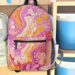 Sac À Dos Imprimé Filles Encre rose Frottent Super Rétro<br><div class="desc">Présentez notre sac à dos imprimé Retro Super Girls Pink Ink Swirls! Ce sac à dos vibrant est décoré dans un style alcoolique accrocheur avec des tourbillons rose, violet et jaune vif. Avec son motif d'inspiration ludique et rétro, ce sac à dos est sûr d'ajouter une pop de couleur à...</div>