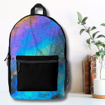 Sac À Dos Imprimé Filles Marbre coloré assez mignon<br><div class="desc">La superbe photo en pierre de labradorite en arc-en-ciel colorée en arc-en-ciel offre un cadre parfait pour un design simple et moderne. Il s'agit d'un closep d'une véritable pierre naturelle en labradite avec le bleu, le violet, le rose, le jaune et le vert. Ils peuvent être utilisés pour n'importe quelle...</div>