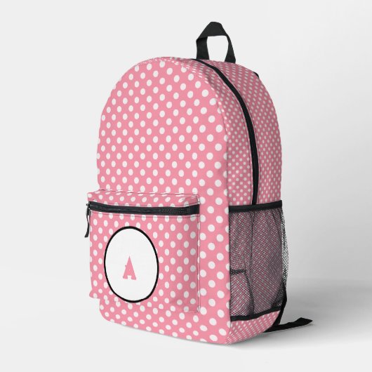 Sac À Dos Imprimé Filles pois roses (Coin arrière droit)