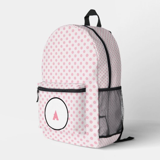 Sac À Dos Imprimé Filles pois roses (Coin arrière droit)
