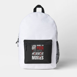 Sac À Dos Imprimé Films d'horreur Pizza Halloween Design_1