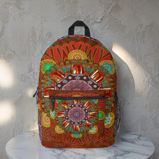 Sac À Dos Imprimé Filtre Floral Rouge de Squire Manipur Mandala