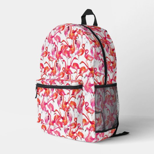 Sac À Dos Imprimé Flamant rose Aquarelle En Aquarelles (Coin arrière droit)