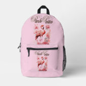 Sac À Dos Imprimé Flamant rose d'alimentation des fleurs | Design ro (Recto)