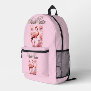 Sac À Dos Imprimé Flamant rose d'alimentation des fleurs Design ro
