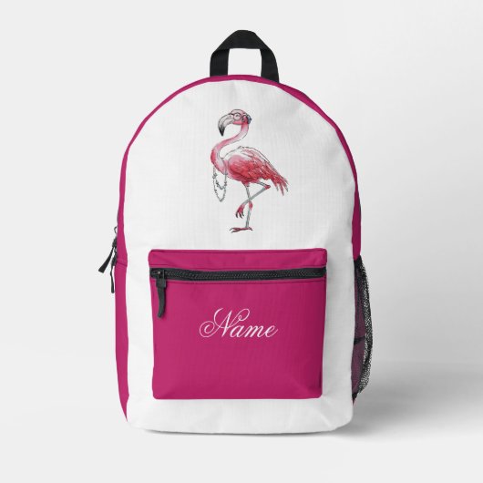 Sac À Dos Imprimé Flamant rose fabuleux (Recto)