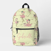 Sac À Dos Imprimé Flamants roses personnalisés (Recto)