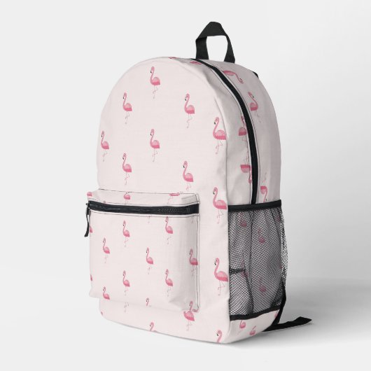 Sac À Dos Imprimé Flamingo à pied rose mou (Coin arrière droit)