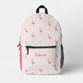 Sac À Dos Imprimé Flamingo rose mignon personnalisé (Recto)