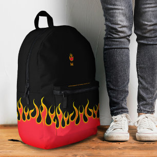 Sac À Dos Imprimé Flamme cool Initiale Élégante Brûlage incendie