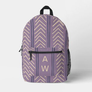 Sac À Dos Imprimé Flèches géométriques mignonnes pourpres Monogramme