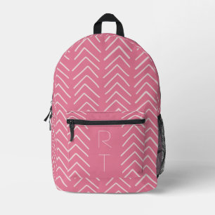 Sac À Dos Imprimé Flèches géométriques rose pâle Monogrammes Initial