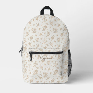 Sac À Dos Imprimé Fleur botanique bohème fleurie neutre crème Nom