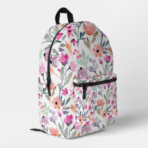 Sac À Dos Imprimé Fleur d'aquarelle en fleurs douces Motif Pastel