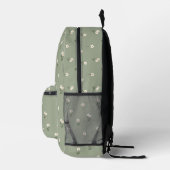 Sac À Dos Imprimé Fleur de Boho Ditzy Vert Sauge Nom (Droite)