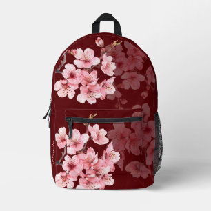 Sac À Dos Imprimé Fleur de cerisier rose Bourgogne