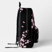 Sac À Dos Imprimé Fleur de cerisier rose monogramme noir (Gauche)