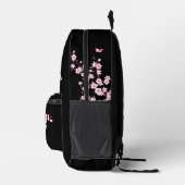 Sac À Dos Imprimé Fleur de cerisier rose noir (Droite)