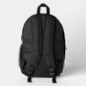 Sac À Dos Imprimé Fleur de cerisier rose noir (Verso)