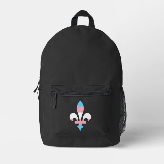 Sac À Dos Imprimé Fleur-de-lis de fierté transgenre (Recto)