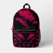 Sac À Dos Imprimé Fleur de pivoine Fuchsia Art personnalisé (Recto)
