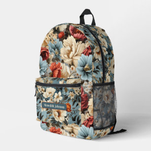 Sac À Dos Imprimé Fleur de pivoine vintage unique