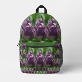 Sac À Dos Imprimé Fleur de tulipe violette personnalisée (Recto)