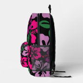 Sac À Dos Imprimé fleur d'hibiscus tropical hawaii rose noir (Droite)