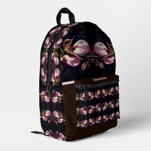 Sac À Dos Imprimé Fleur d'orchidée rose Lady Personnalisée (Coin arrière gauche)