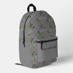 Sac À Dos Imprimé Fleur écossaise de chardon gris argenté d'Écosse