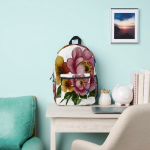 Sac À Dos Imprimé Fleur inspirée de la porcelaine