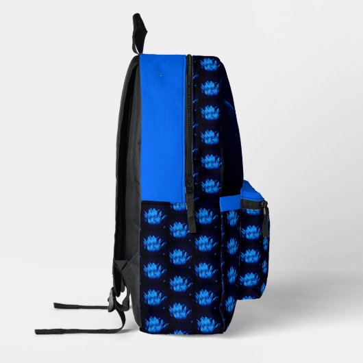 Sac À Dos Imprimé Fleur Lily Lotus bleu brillant Personnalisé (Gauche)