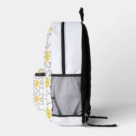 Sac À Dos Imprimé Fleur marguerite blanche jaune motif aquarelle art (Droite)