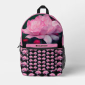 Sac À Dos Imprimé Fleur rose céleste personnalisée (Recto)