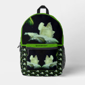 Sac À Dos Imprimé Fleur Rosebud Blanc Personnalisé (Recto)