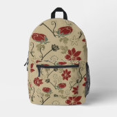 Sac À Dos Imprimé Fleur rouge  (Recto)