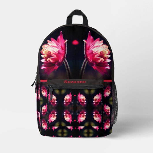 Sac À Dos Imprimé Fleur Rouge Dans Sunlight Abstrait Personnalisé (Recto)