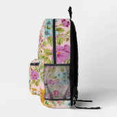 Sac À Dos Imprimé Fleur sauvage Boho Elegant Personnalisé (Droite)