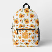 Sac À Dos Imprimé Fleur sauvage de tournesol Boho personnalisé (Recto)