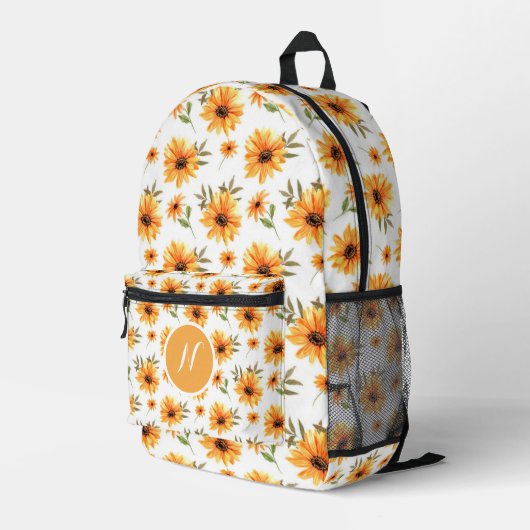Sac À Dos Imprimé Fleur sauvage de tournesol Boho personnalisé (Coin arrière droit)