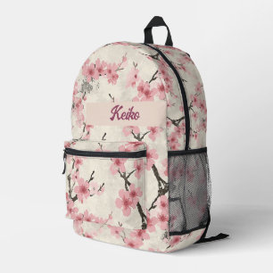 Sac À Dos Imprimé Fleur vintage de fleurs de cerisier en Motif rose 
